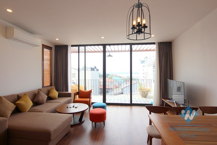 Top floor two bedrooms apartment for rent in the heart of Tay Ho, Ha Noi